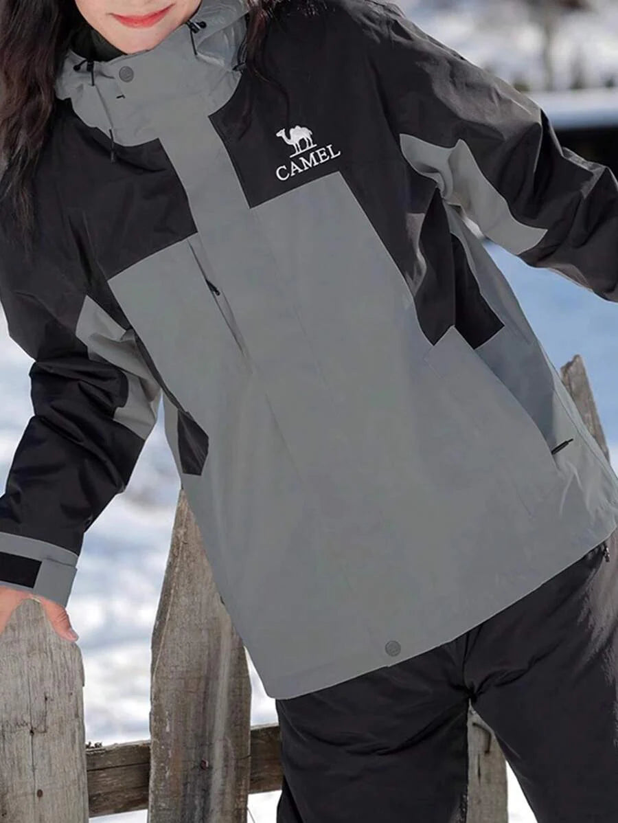 CAMEL CROWN Three-In-One Contrast Color Jacket, Detachable Two Pieces Set, Heavy Rain-Level Windproof And Waterproof Mountaineering Clothing