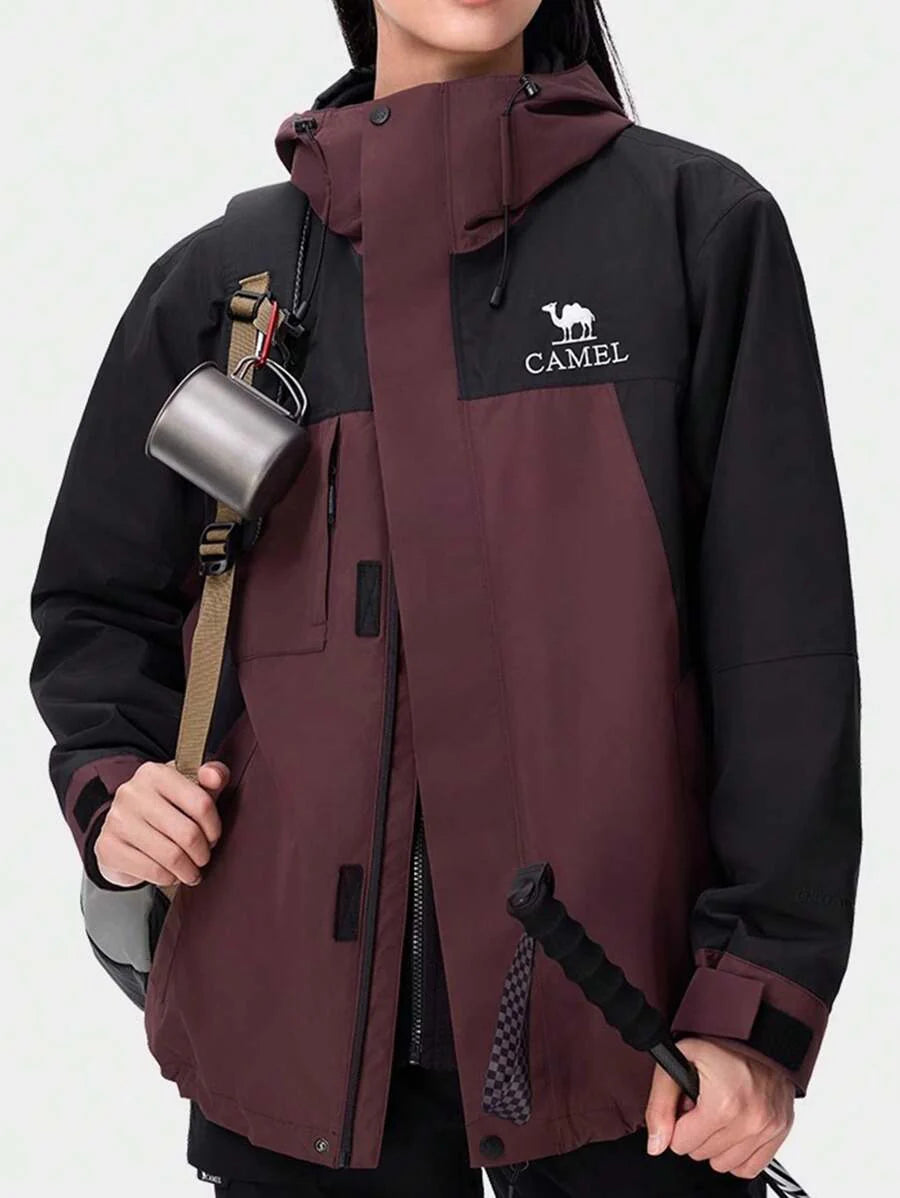 CAMEL CROWN Three-In-One Contrast Color Jacket, Detachable Two Pieces Set, Heavy Rain-Level Windproof And Waterproof Mountaineering Clothing