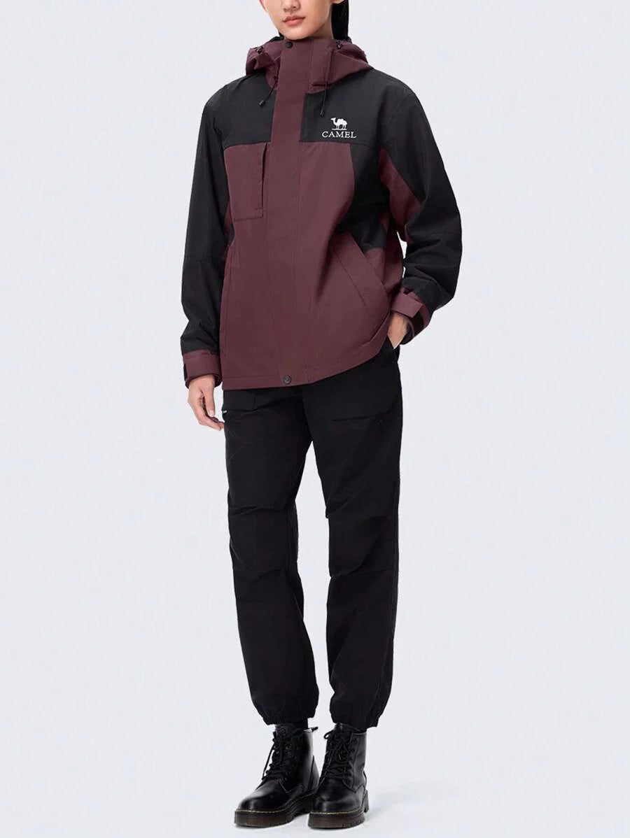 CAMEL CROWN Three-In-One Contrast Color Jacket, Detachable Two Pieces Set, Heavy Rain-Level Windproof And Waterproof Mountaineering Clothing