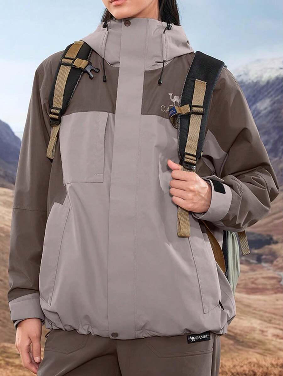 CAMEL CROWN Three-In-One Contrast Color Jacket, Detachable Two Pieces Set, Heavy Rain-Level Windproof And Waterproof Mountaineering Clothing
