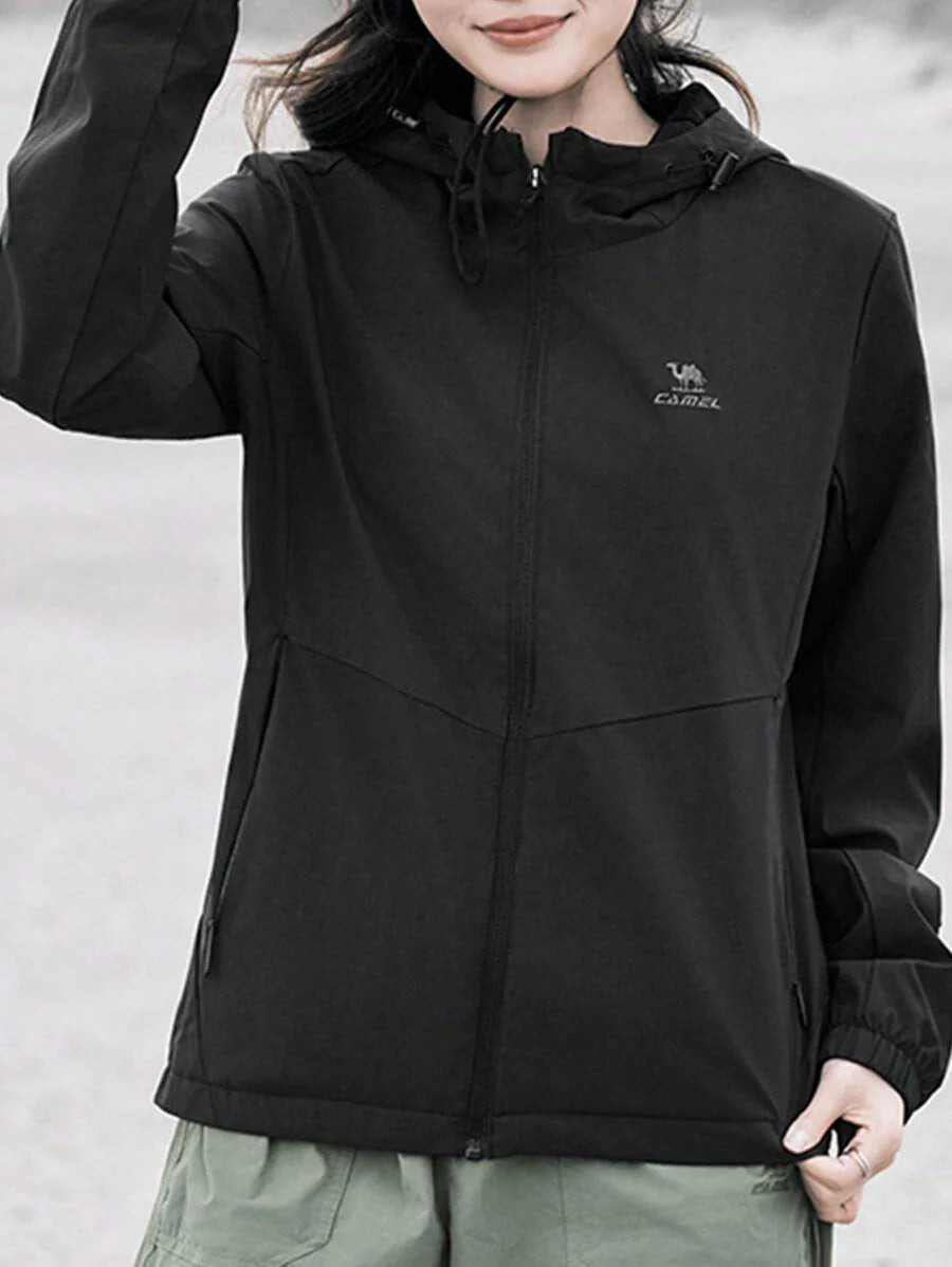 CAMEL CROWN Women's Softshell Punching Jacket Autumn And Winter Sports Jacket Waterproof Windproof Thin Fleece Jacket
