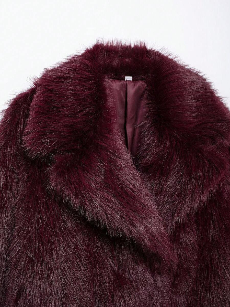 Winter Coat Female Faux Fur Coat Woman Autumn Winter Plush Fluffy Women's Jacket Warm New In Outerwears Red Gray Long Sleeve Hairy Furry Fur Coat