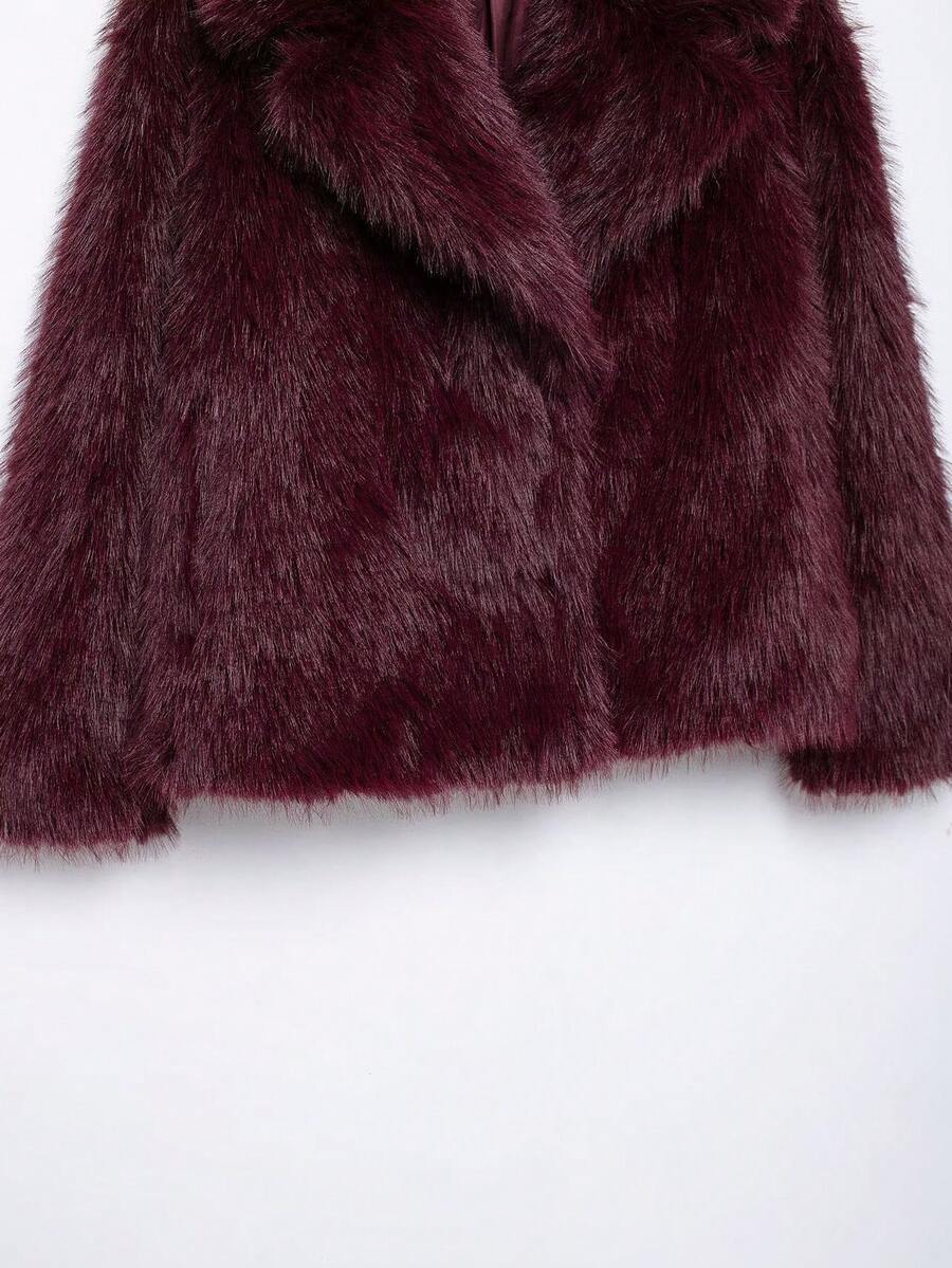 Winter Coat Female Faux Fur Coat Woman Autumn Winter Plush Fluffy Women's Jacket Warm New In Outerwears Red Gray Long Sleeve Hairy Furry Fur Coat