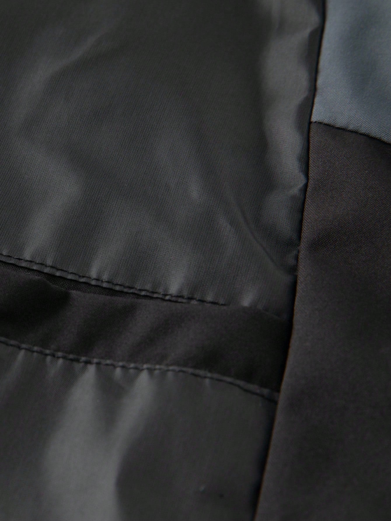 Manfinity Homme Mature Streetwear Colorblock Men's Jacket, Stand Collar Zipper Front Print Coat, Men Zip Up Jacket, Mens Spring Casual Lightweight Jacket, Sports Jacket