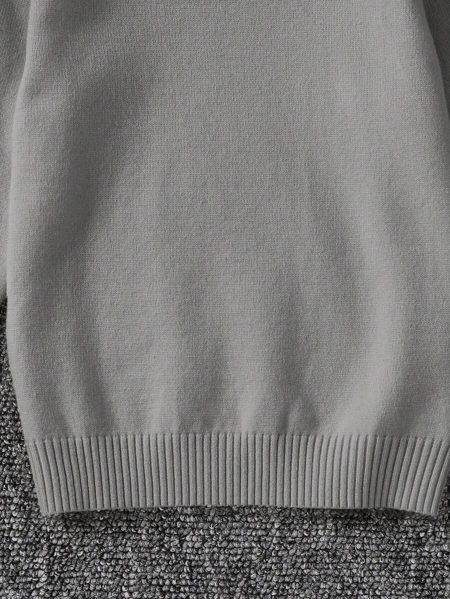 1pc Young Boys' Casual Comfortable Solid Color Versatile Loose Fit Turtleneck Sweater