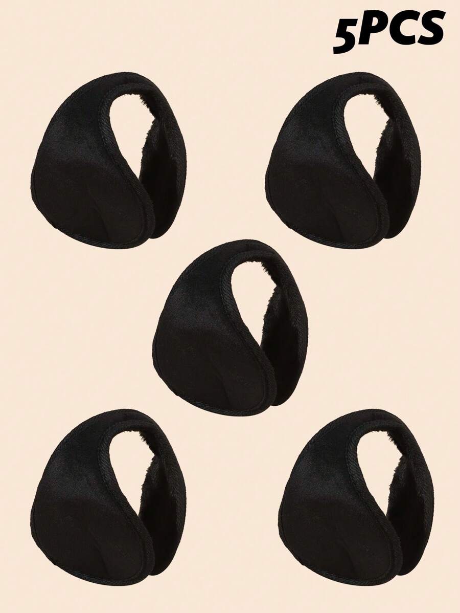 2pcs Men's Winter Solid Color Warm Ear Muffs