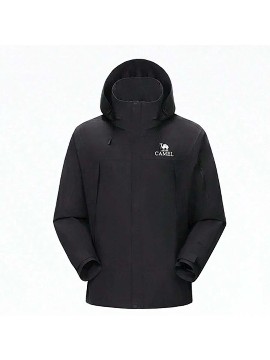 CAMEL Women's Waterproof Rain Jacket Lightweight Raincoat Hooded Hiking Jacket Softshell Windbreaker