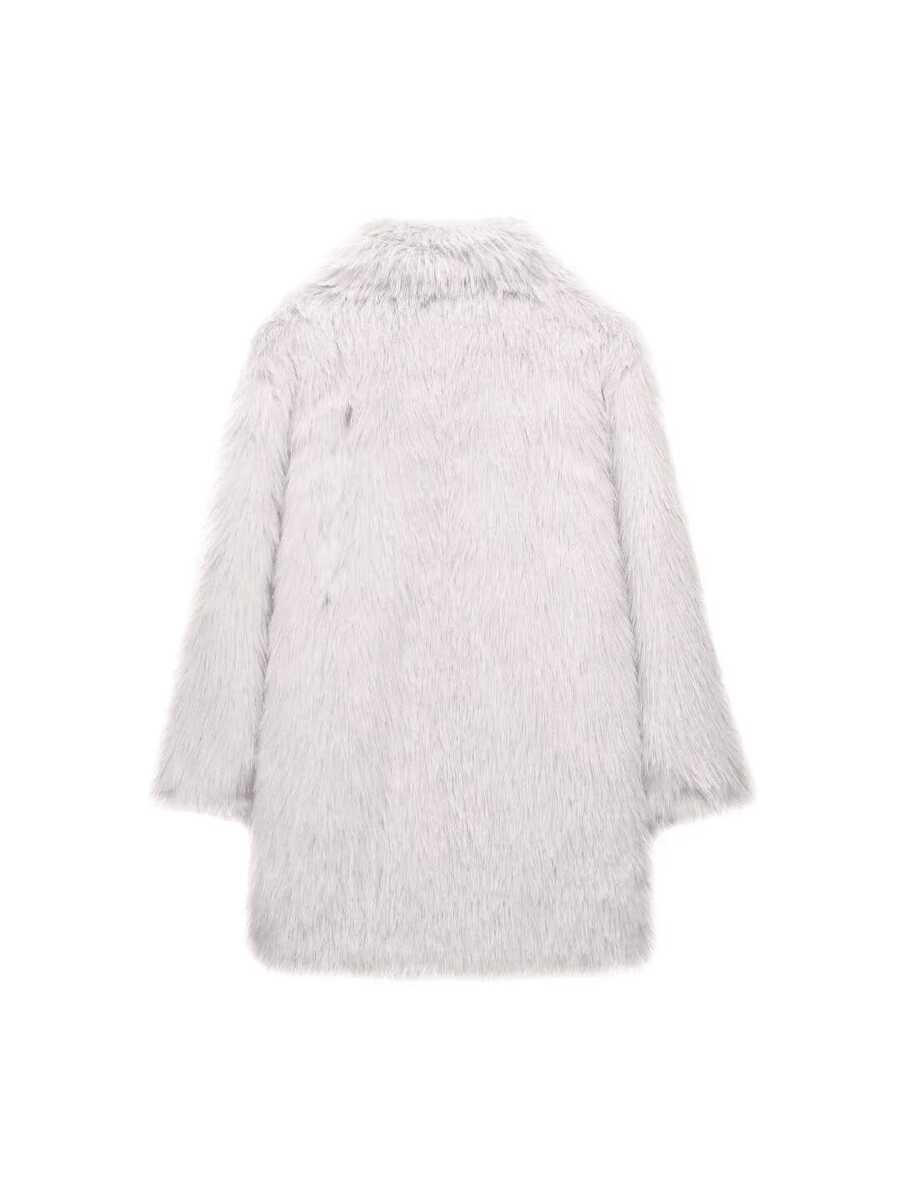DEEKA Women's Winter New European & American Faux Fur Warm Oversized Plus Size Coat