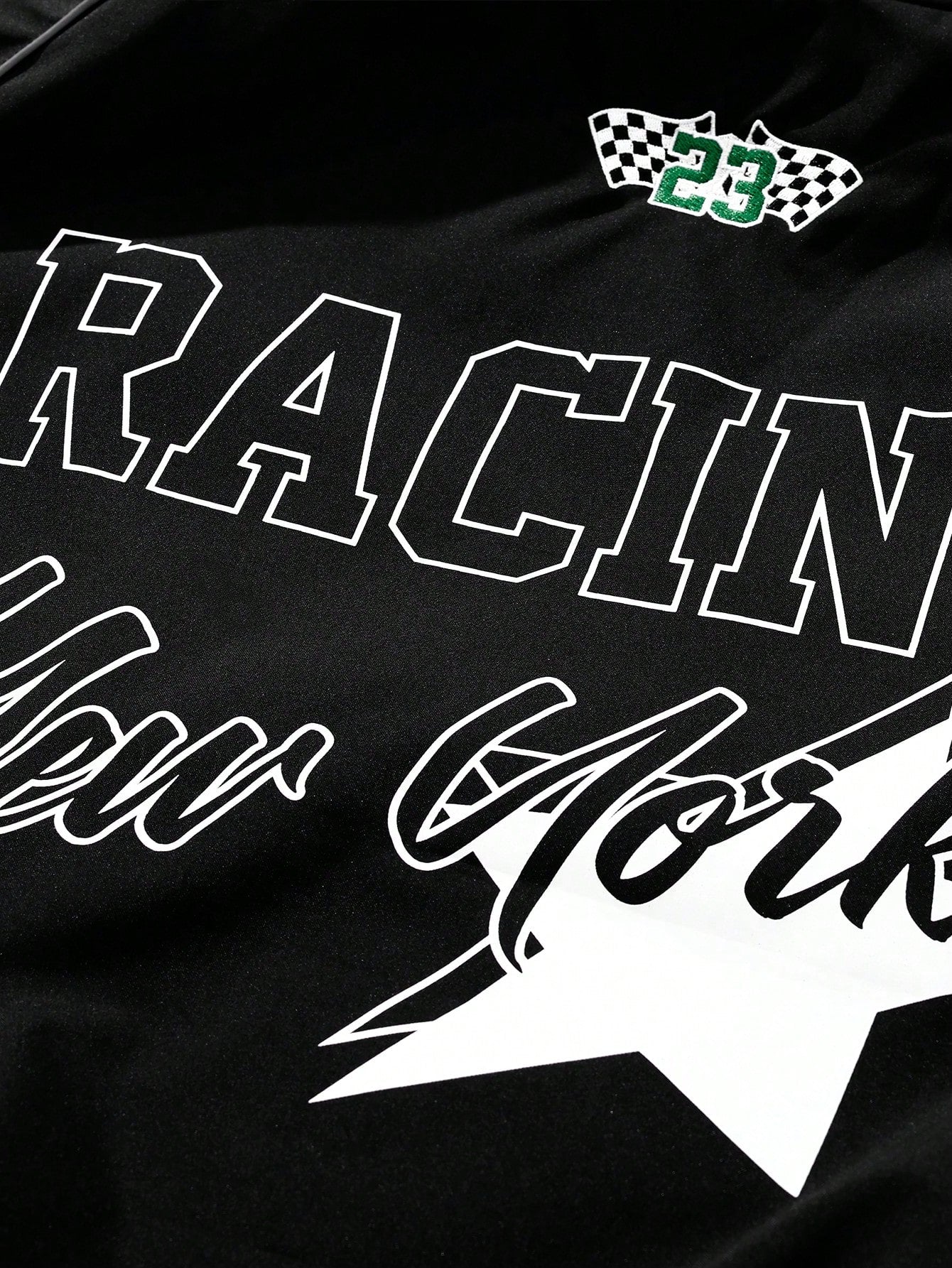 Men's Casual Colorblocked Letter Printed Long Sleeve Jacket, Spring & Fall Going Out Street Wear Racing Jacket Black Biker Jacket, For Friends, Husband, Boyfriend Gifts