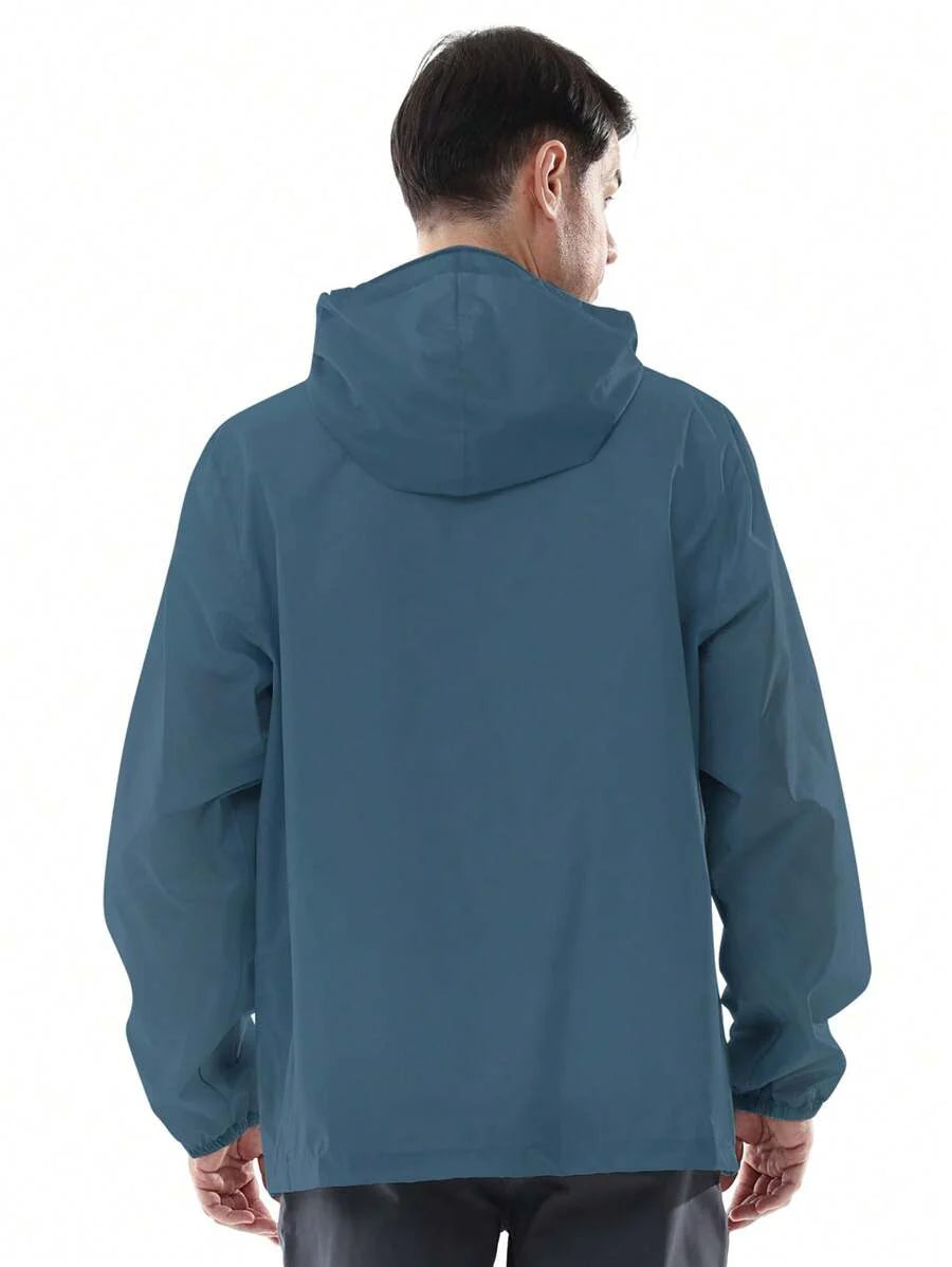 CAMEL CROWN Men's Waterproof Rain Jacket; Lightweight Windproof Hooded Raincoat, Suitable For Cycling, Hiking, Running, Golf
