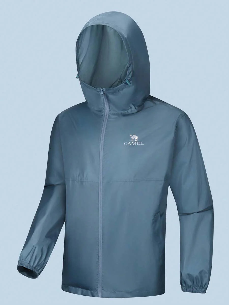 CAMEL CROWN Men's Waterproof Rain Jacket; Lightweight Windproof Hooded Raincoat, Suitable For Cycling, Hiking, Running, Golf