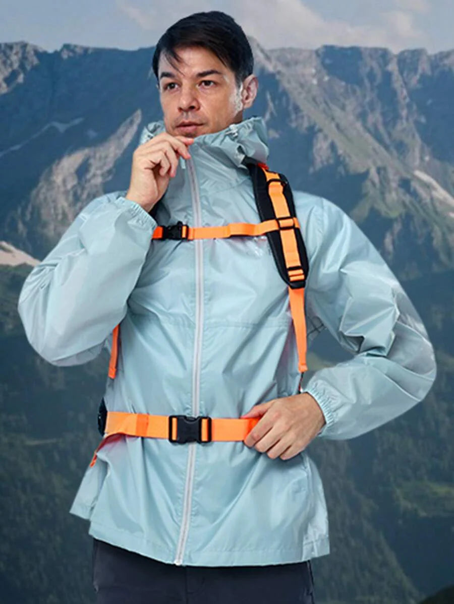 CAMEL CROWN Men's Waterproof Rain Jacket; Lightweight Windproof Hooded Raincoat, Suitable For Cycling, Hiking, Running, Golf