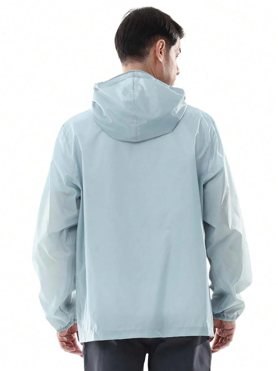 CAMEL CROWN Men's Waterproof Rain Jacket; Lightweight Windproof Hooded Raincoat, Suitable For Cycling, Hiking, Running, Golf