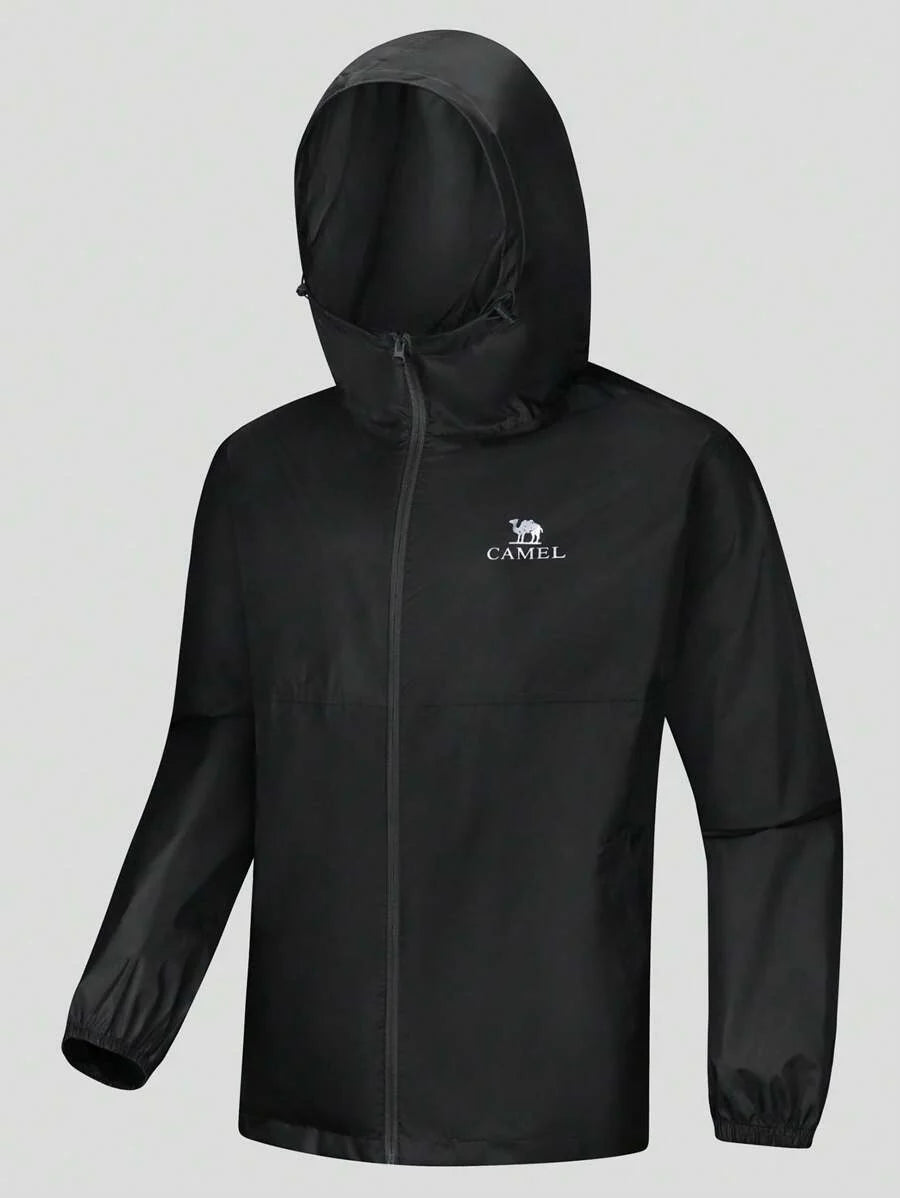 CAMEL CROWN Men's Waterproof Rain Jacket; Lightweight Windproof Hooded Raincoat, Suitable For Cycling, Hiking, Running, Golf