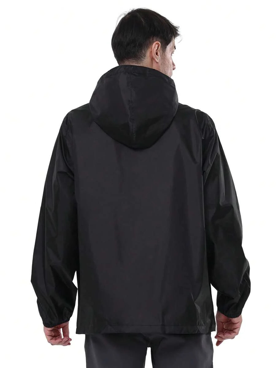 CAMEL CROWN Men's Waterproof Rain Jacket; Lightweight Windproof Hooded Raincoat, Suitable For Cycling, Hiking, Running, Golf