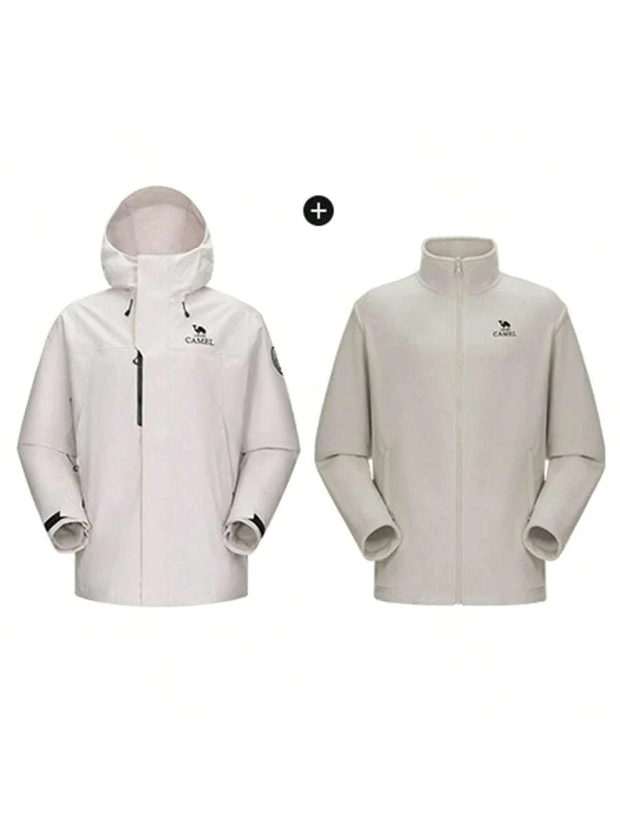 CAMEL CROWN Men's Three-In-One Down Jacket Detachable Fleece Lining Windproof And Waterproof Hardshell Mountaineering Jacket