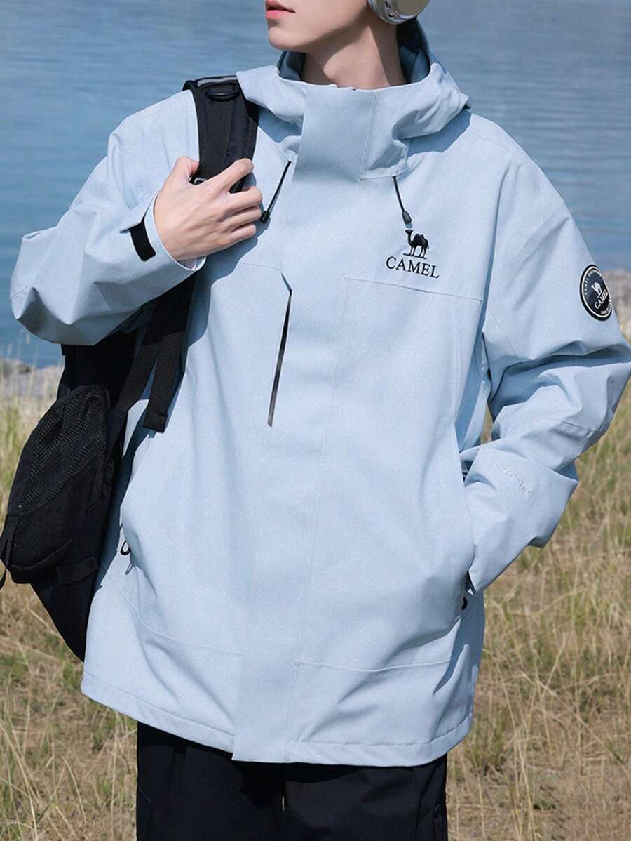 CAMEL CROWN Men's Three-In-One Down Jacket Detachable Fleece Lining Windproof And Waterproof Hardshell Mountaineering Jacket