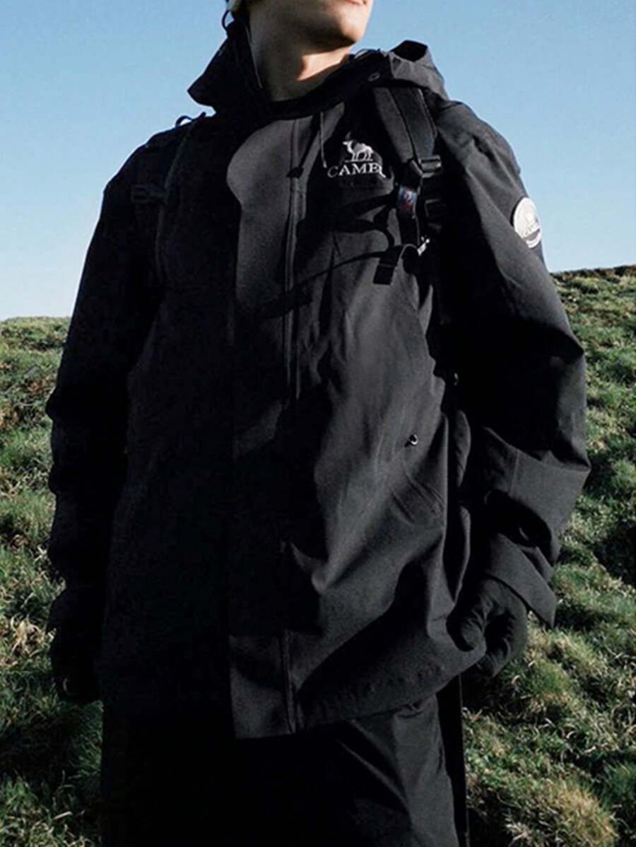 CAMEL CROWN Men's Three-In-One Down Jacket Detachable Fleece Lining Windproof And Waterproof Hardshell Mountaineering Jacket