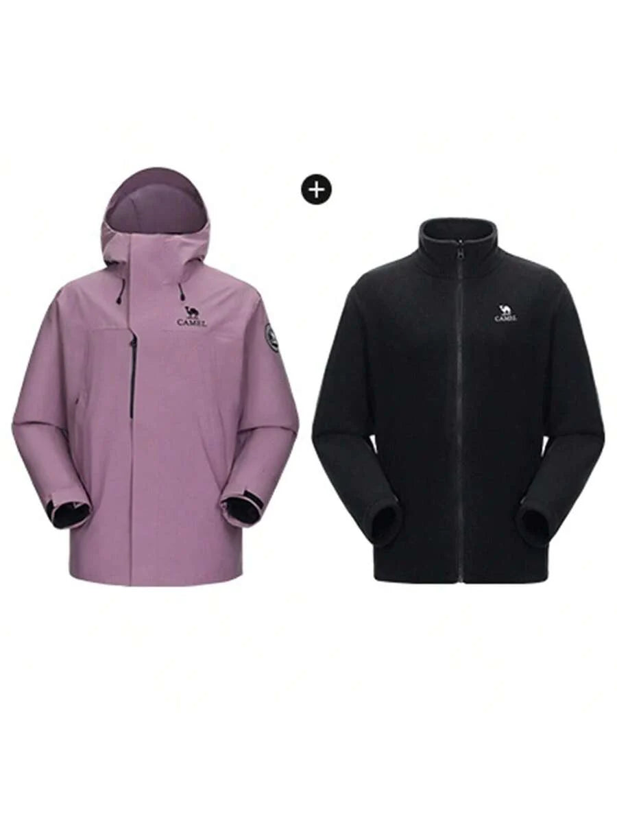 CAMEL CROWN Men's Three-In-One Down Jacket Detachable Fleece Lining Windproof And Waterproof Hardshell Mountaineering Jacket