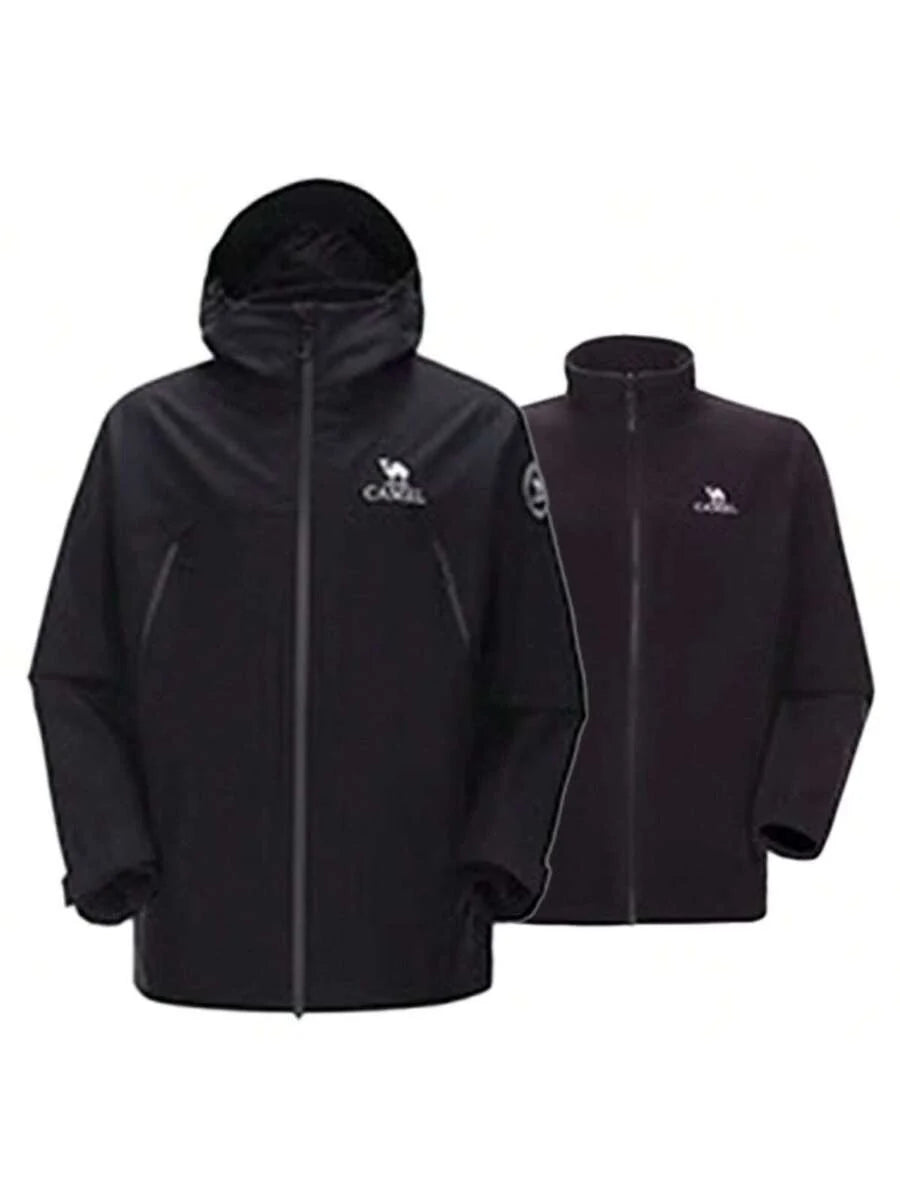CAMEL CROWN Women's Three-In-One Outdoor Fleece Jacket for Warmth, Rain-Proof, Waterproof and Windproof Hiking and Mountaineering