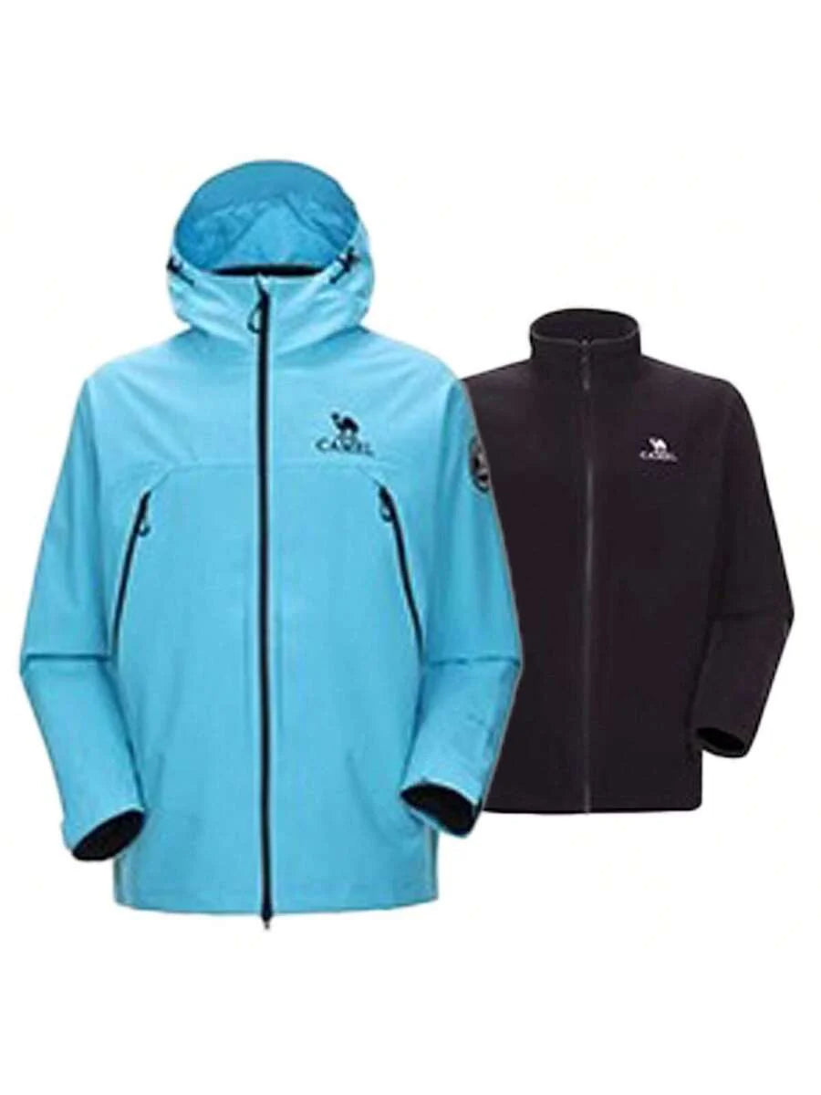 CAMEL CROWN Women's Three-In-One Outdoor Fleece Jacket For Warmth, Rain-Proof, Waterproof And Windproof Hiking And Mountaineering