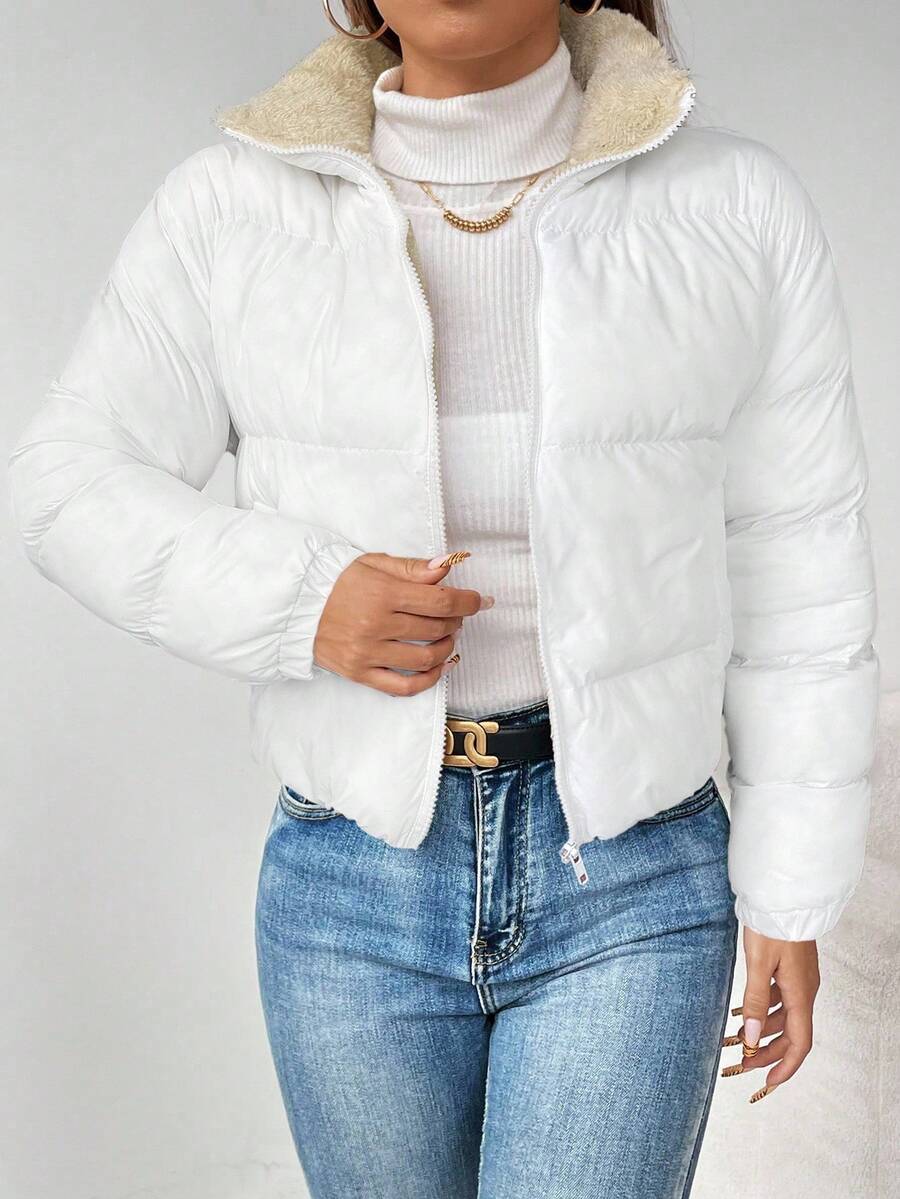 PETITE Women's Warm Thermal Lined Zip-Up Padded Coat, Winter,Cozy Fall And Winter Clothes For Women