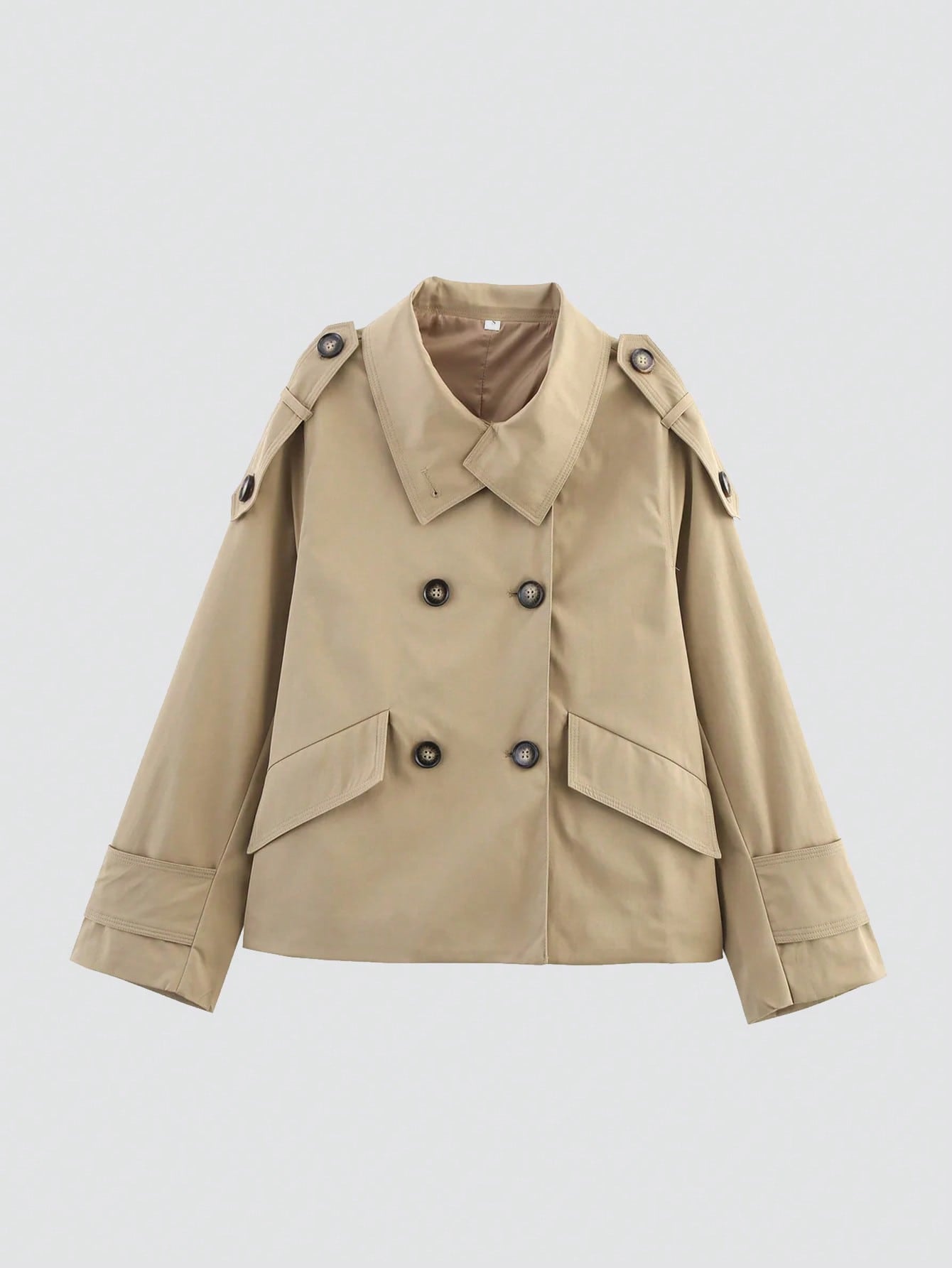 Women's Fashionable Casual Double-Breasted Short Jacket Coat, Autumn