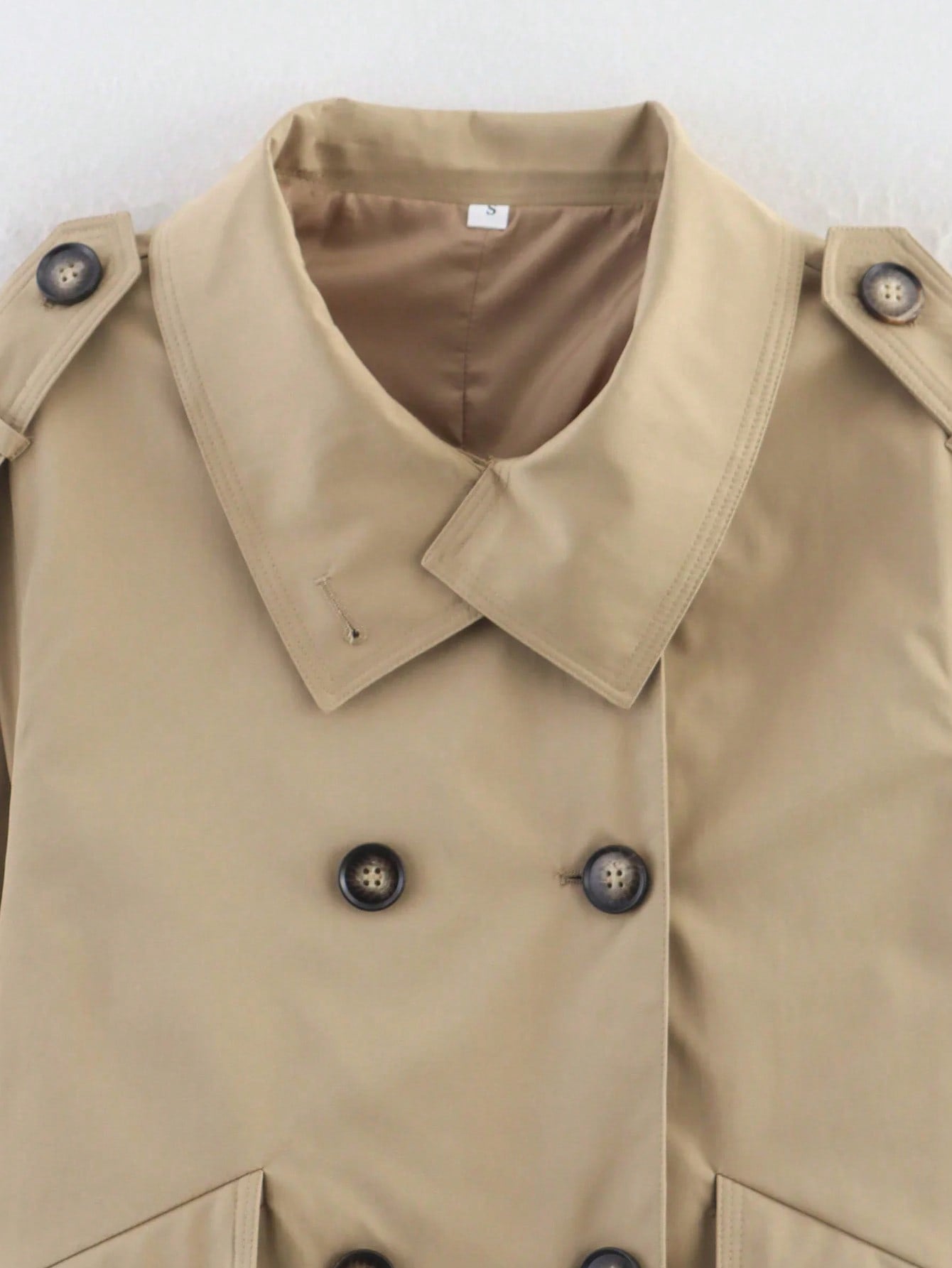 Women's Fashionable Casual Double-Breasted Short Jacket Coat, Autumn