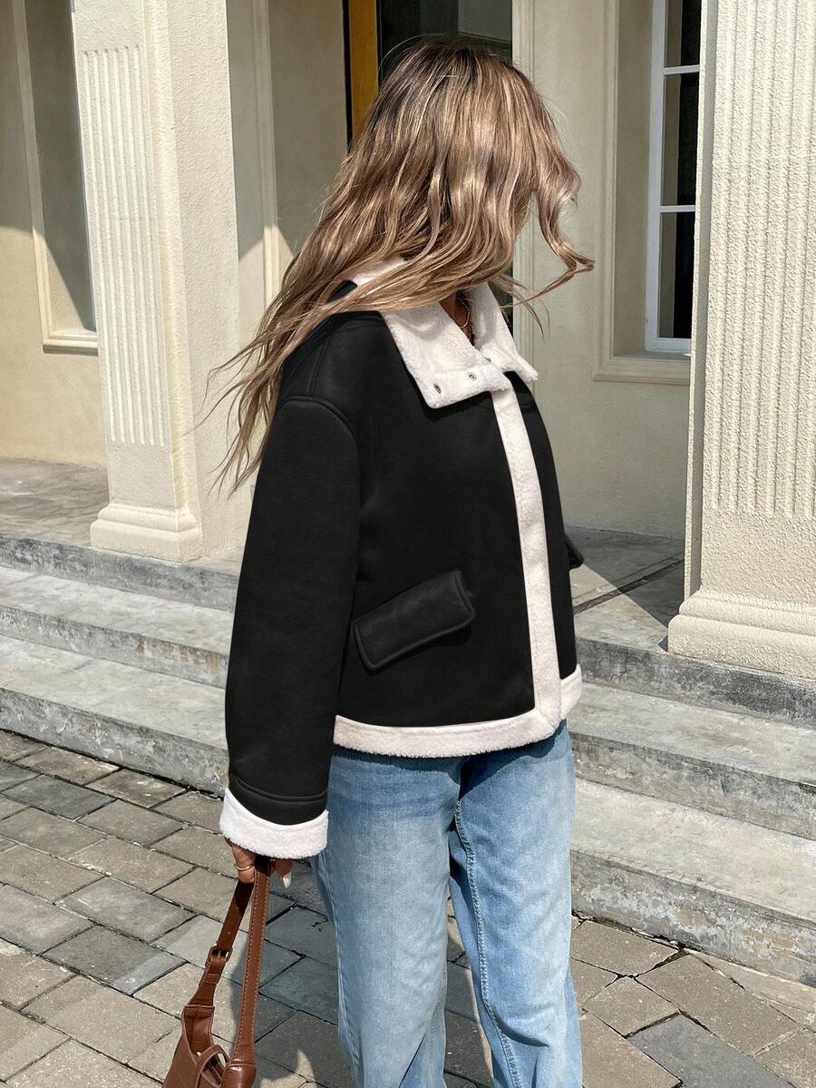 Serisse Winter Women Jacket Women's Loose Fit Zip-Up Collar Thermal Lined Casual Jacket For Fall/Winter Winter Women Coat Jacket