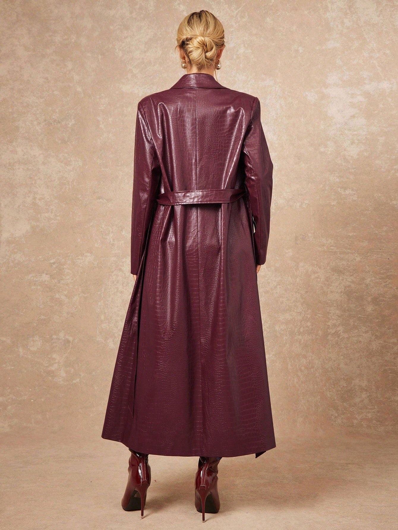 Lumalex Fall Winter Gathering Party Banquet Modest Old Money Coquette Glitter Holiday Party Rave Festival Outing Vacation Hot Outdoor Richly Layered Wedding Season Banquet Casual Street Style Women Long Faux Leather Windbreaker Jacket Luxury Prom Christm