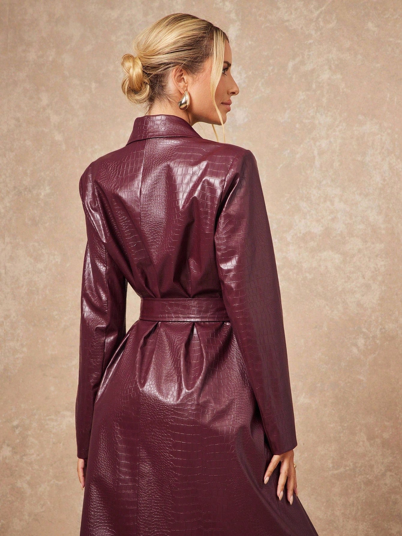 Lumalex Fall Winter Gathering Party Banquet Modest Old Money Coquette Glitter Holiday Party Rave Festival Outing Vacation Hot Outdoor Richly Layered Wedding Season Banquet Casual Street Style Women Long Faux Leather Windbreaker Jacket Luxury Prom Christm