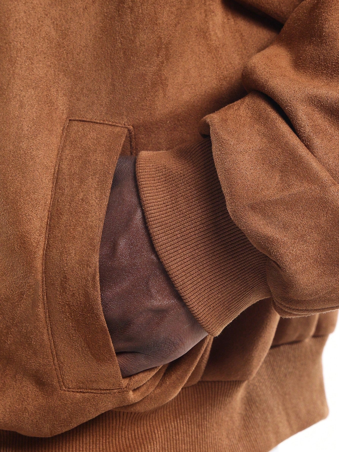 SUMWON Premium Suede Bomber Jacket Classic Ribbed Collar Winter Fall Outerwear Button Front Casual Fashion Urban Street Style Menswear