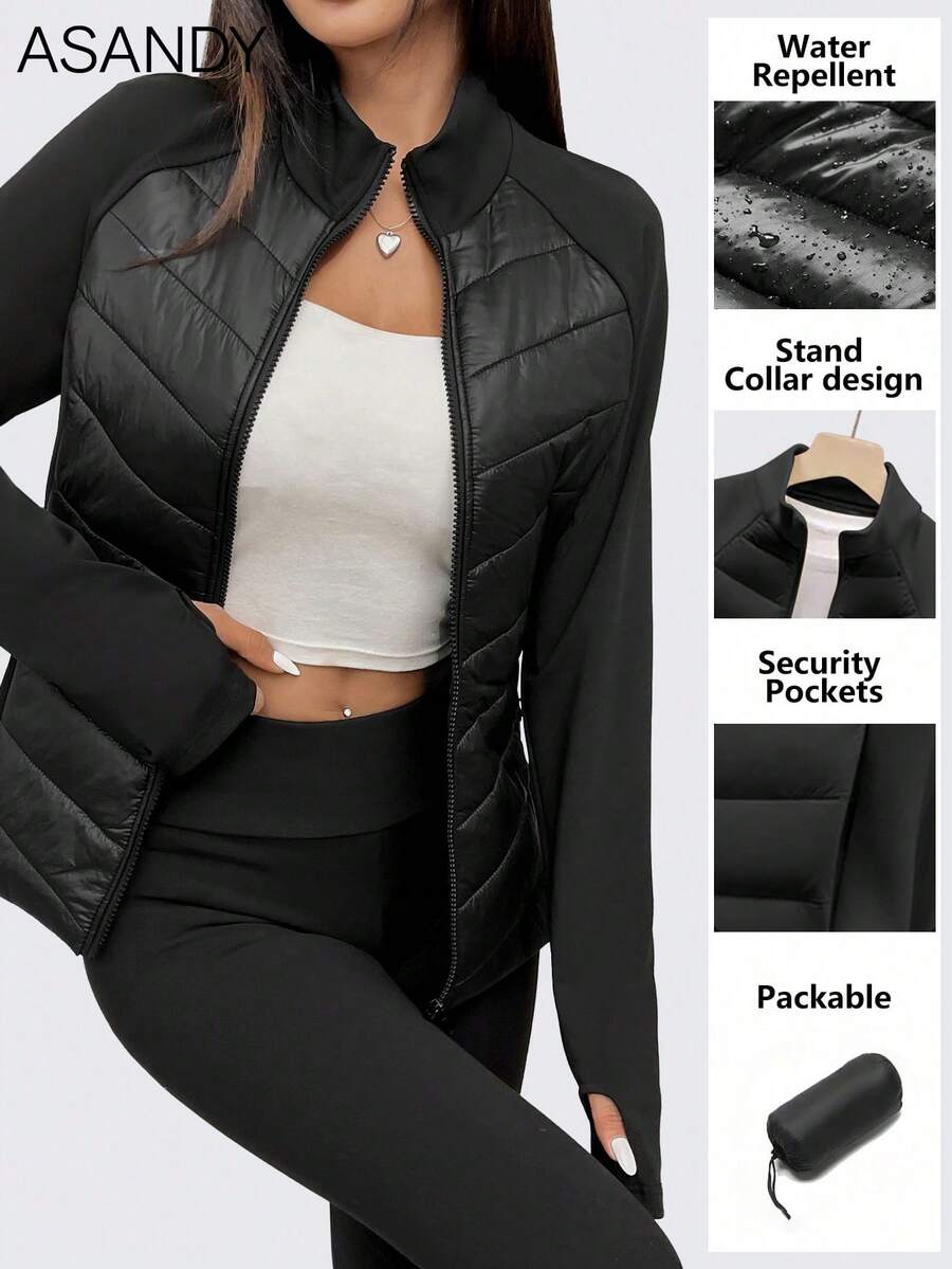 ASANDY Women's Autumn/Winter Lightweight Warm Fitted Waist Fashionable Padded Coat