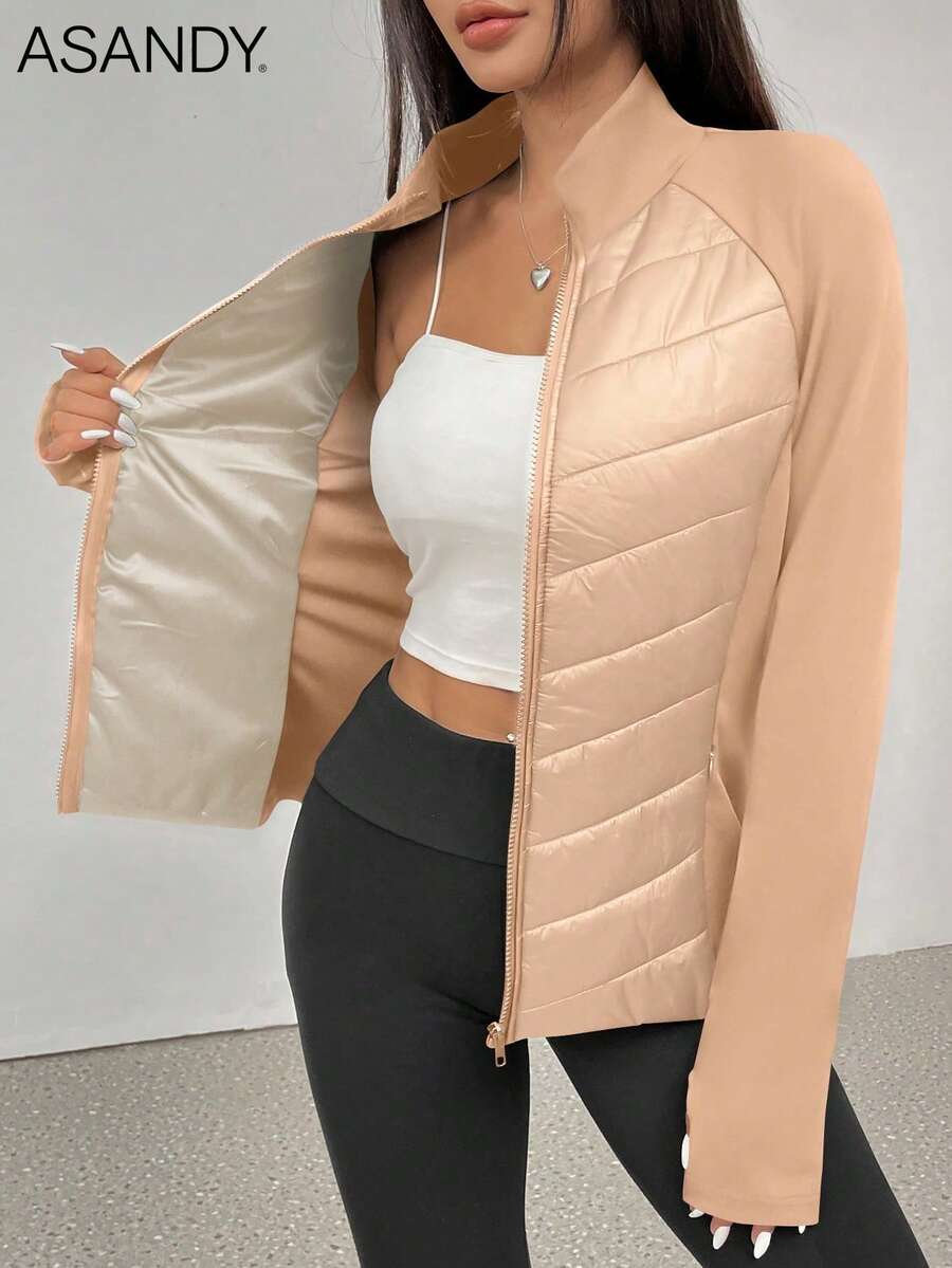 ASANDY Women's Autumn/Winter Lightweight Warm Fitted Waist Fashionable Padded Coat