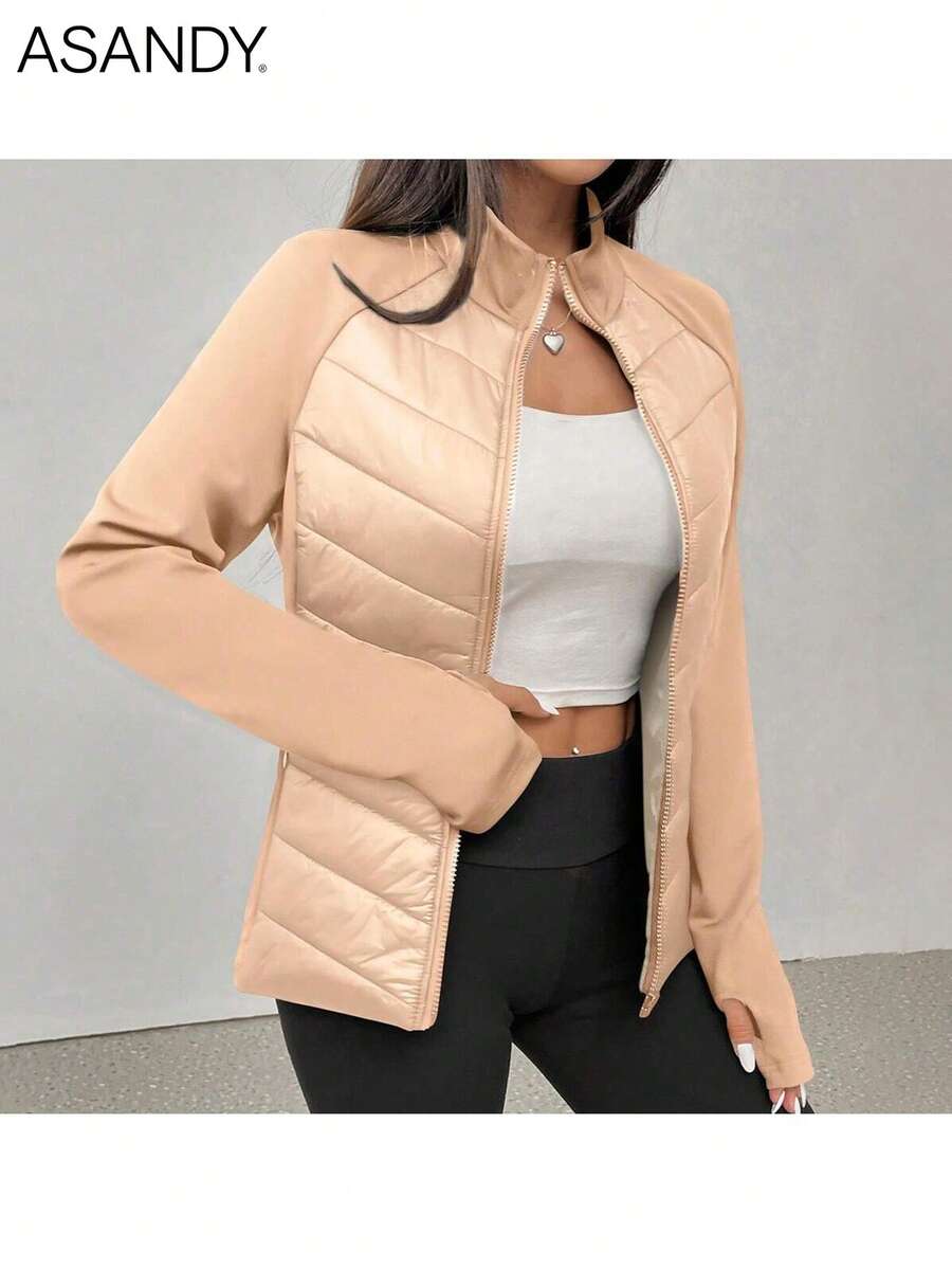 ASANDY Women's Autumn/Winter Lightweight Warm Fitted Waist Fashionable Padded Coat