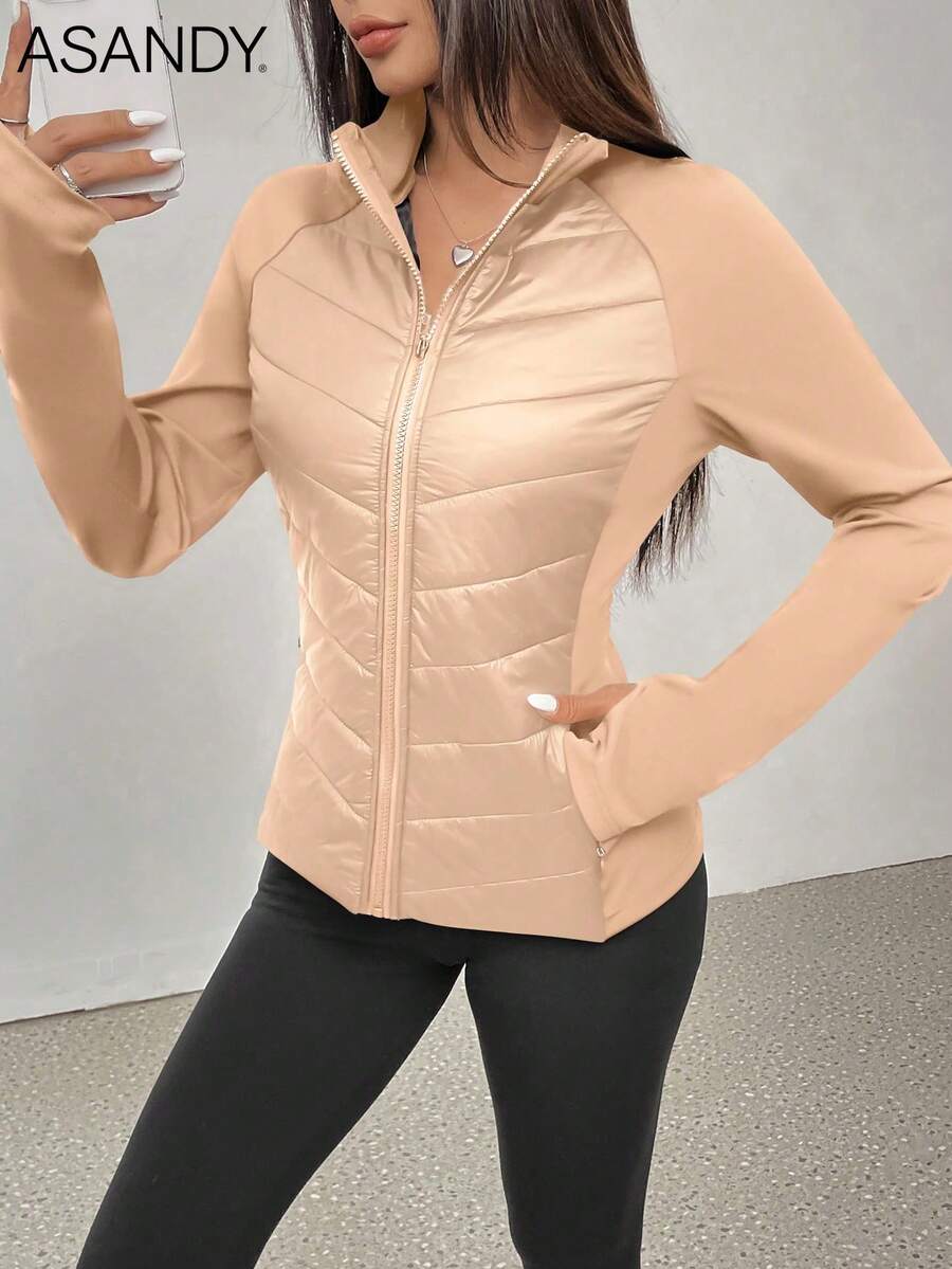 ASANDY Women's Autumn/Winter Lightweight Warm Fitted Waist Fashionable Padded Coat