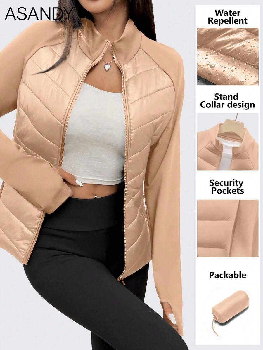 ASANDY Women's Autumn/Winter Lightweight Warm Fitted Waist Fashionable Padded Coat