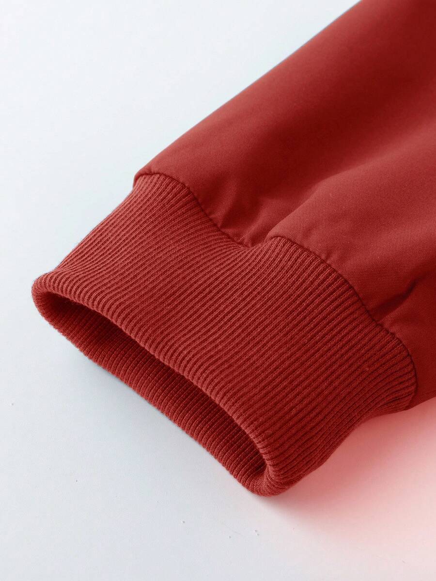 Manfinity EMRG Men's Color-Blocking Zipper Letter Printed Casual Long Sleeve Outdoor Windbreaker Jacket Coat