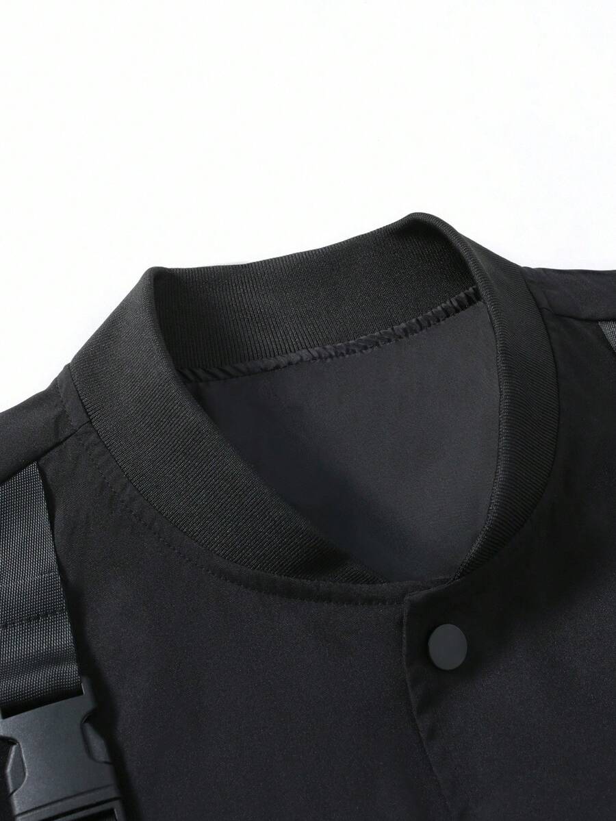 Manfinity Homme 2-In-1 Men's Casual Long Sleeve Reversible Casual Outdoor Windbreaker Jacket, Lightweight Summer Bomber Jacket, Fall