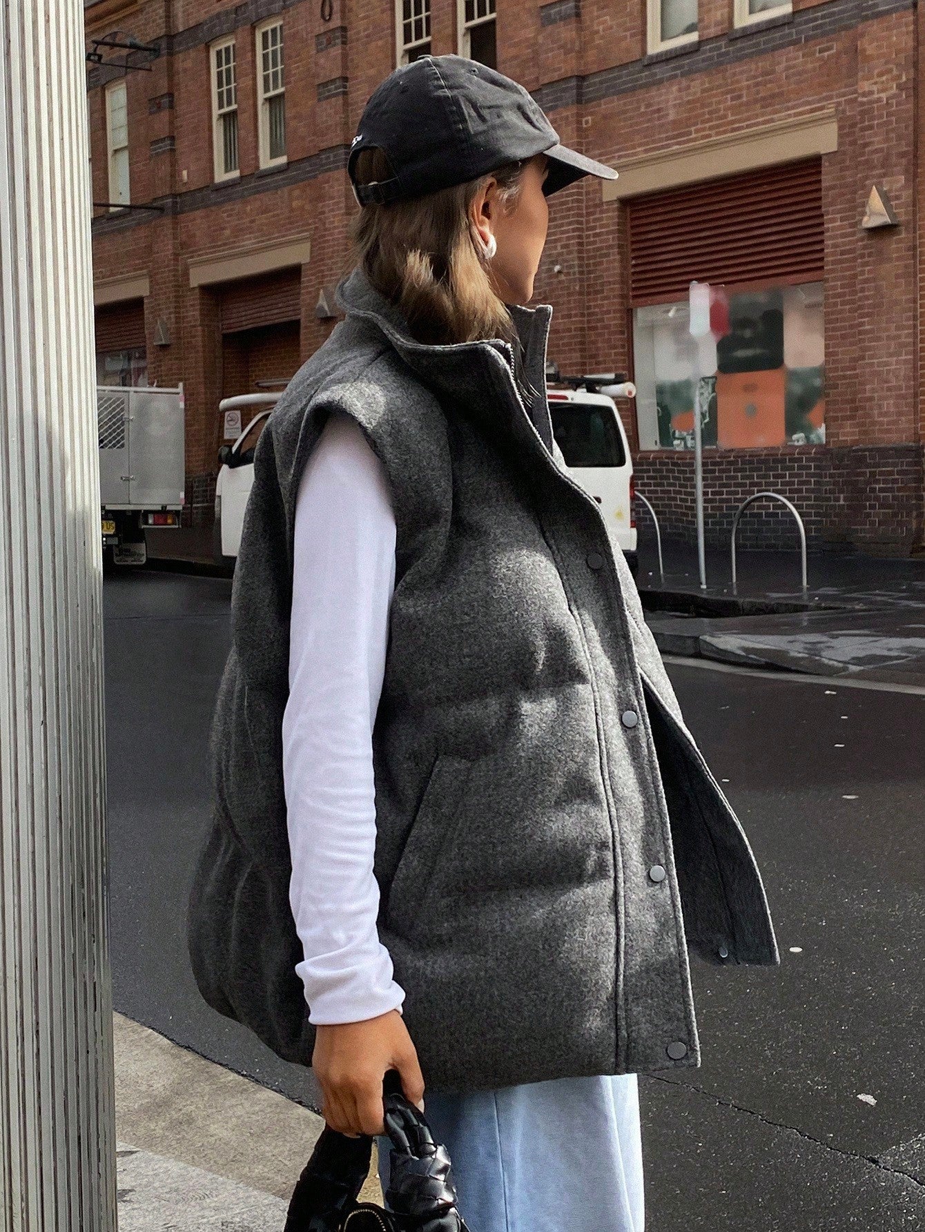 DAZY Women's  Vest Jacket, Unique Elegant Elegant, Stand Collar, Solid Color, Casual, Thickened, Autumn/Winter