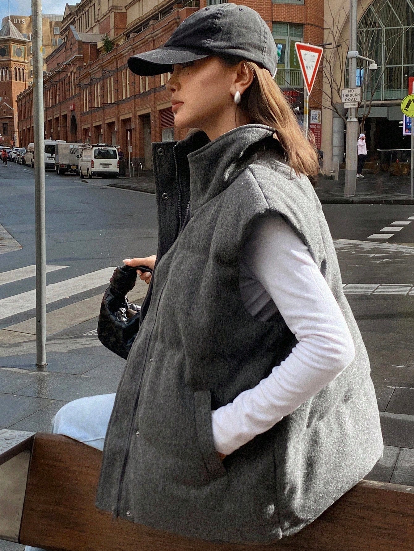 DAZY Women's  Vest Jacket, Unique Elegant Elegant, Stand Collar, Solid Color, Casual, Thickened, Autumn/Winter
