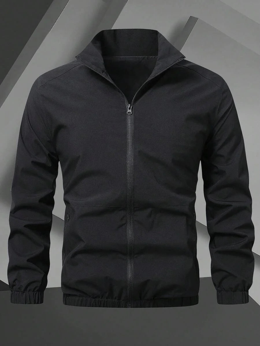 Manfinity Homme 2-In-1 Men's Casual Long Sleeve Reversible Casual Outdoor Windbreaker Jacket, Lightweight Summer Bomber Jacket, Fall