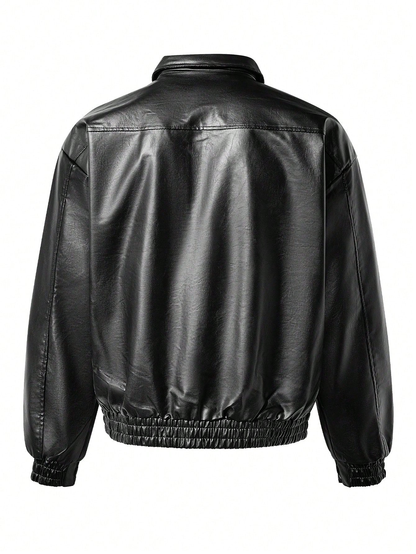 Men's Casual Loose Fit Business Leather Jacket, Old Money Style