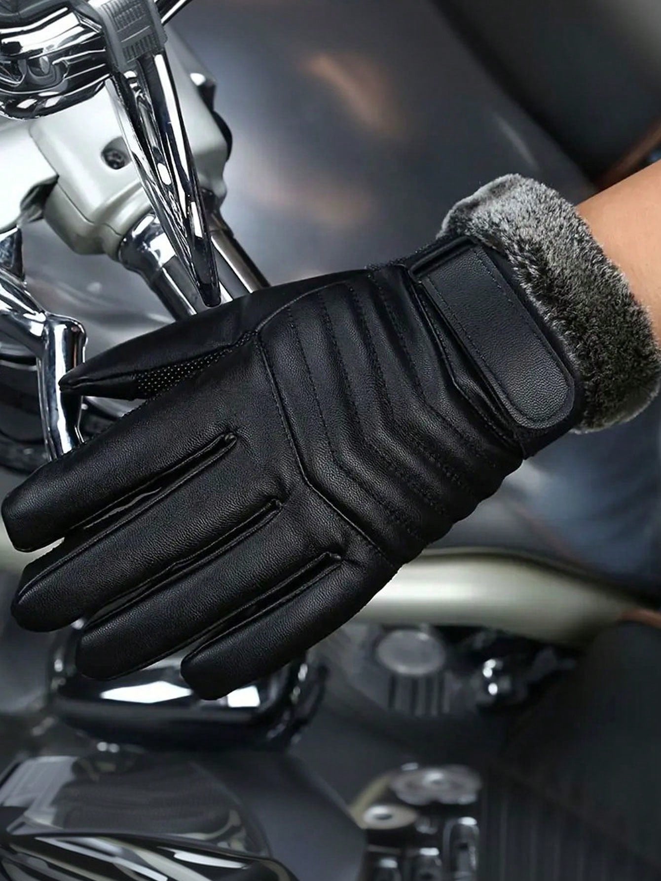 1 Pair Warm Wool Gloves: Anti-Slip, Waterproof, Touchscreen Compatible, Suitable For Outdoor Snow, Winter Skiing, Cycling, Both Men And Women