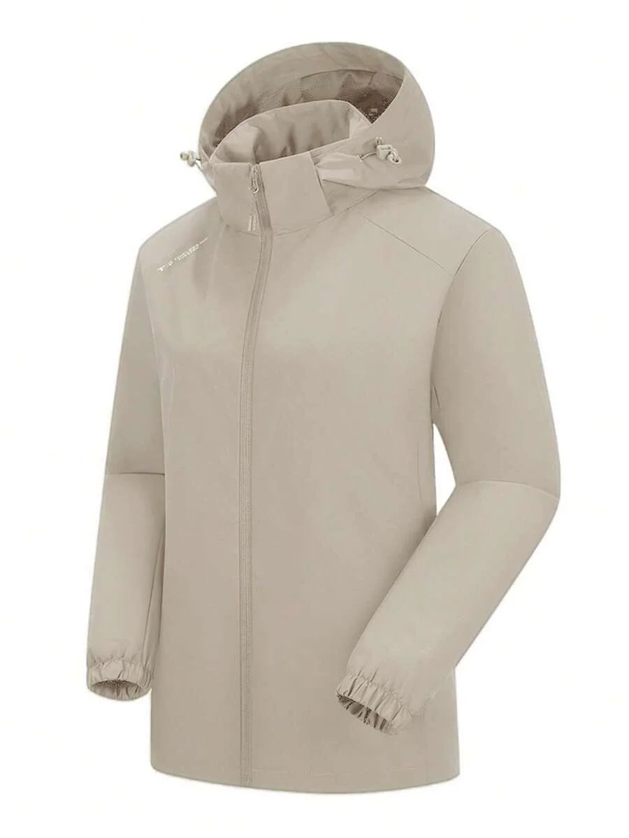 Women Winbreaker Jacket Softshell Rain Coat Hooded Waterproof Windproof Lightweight Insulated Hiking Camping