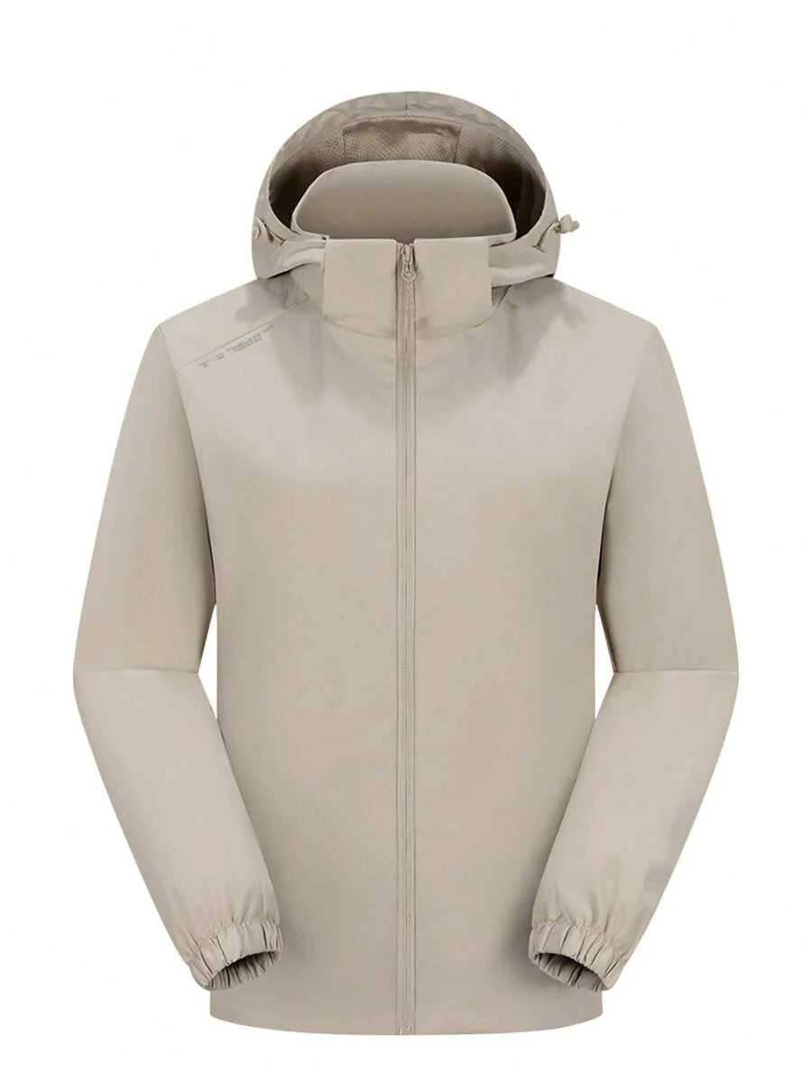 Winbreaker Jacket Thermal Lined Softshell Coat Hooded Waterproof Windproof Lightweight Insulated Hiking Camping, Fleece