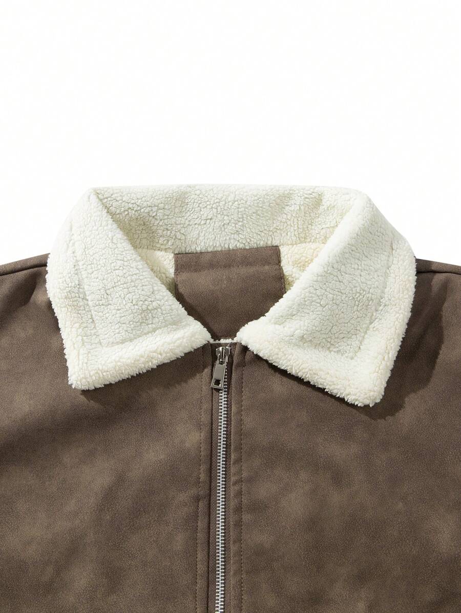 Men's Old Money Thickened Tie Dyed Fleece Lined Jacket, Fall Winter