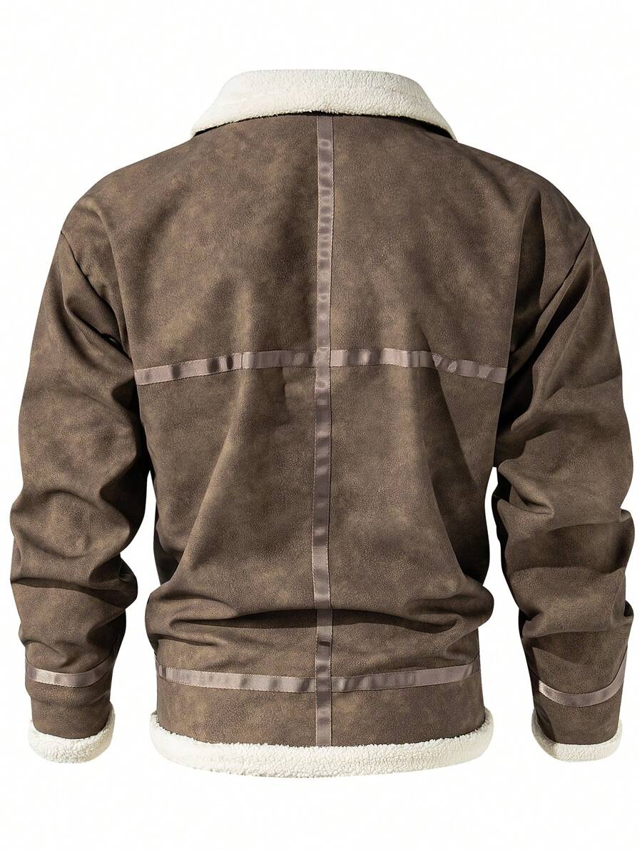 Men's Old Money Thickened Tie Dyed Fleece Lined Jacket, Fall Winter