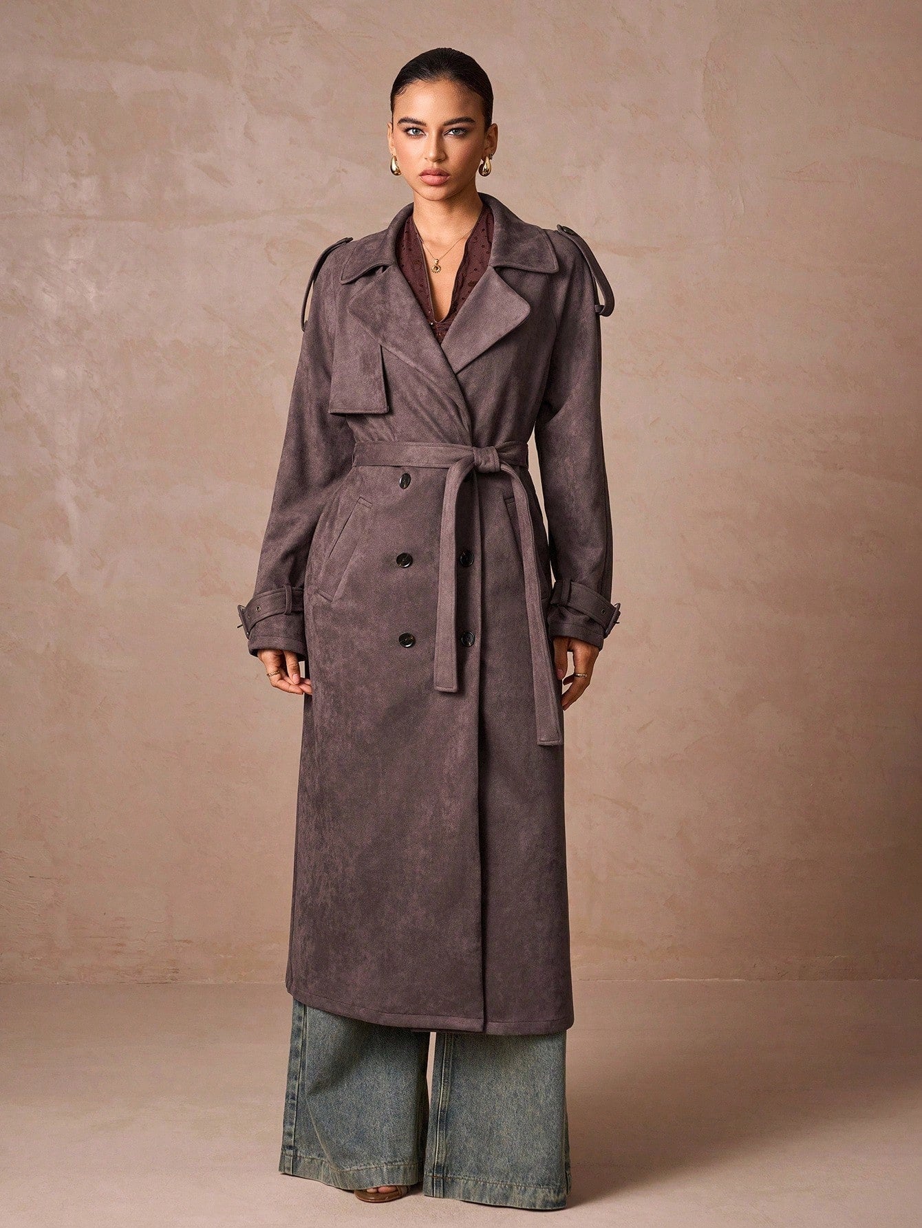 Lumalex Fall Winter Outing Casual Elegant Gathering Party Banquet Modest Old Money Coquette Glitter Holiday Party Rave Festival Outing Vacation Hot Outdoor Richly Layered Wedding Season Banquet Coming Of Age Ceremony Women's Regular Fit Suede-Feel Straig