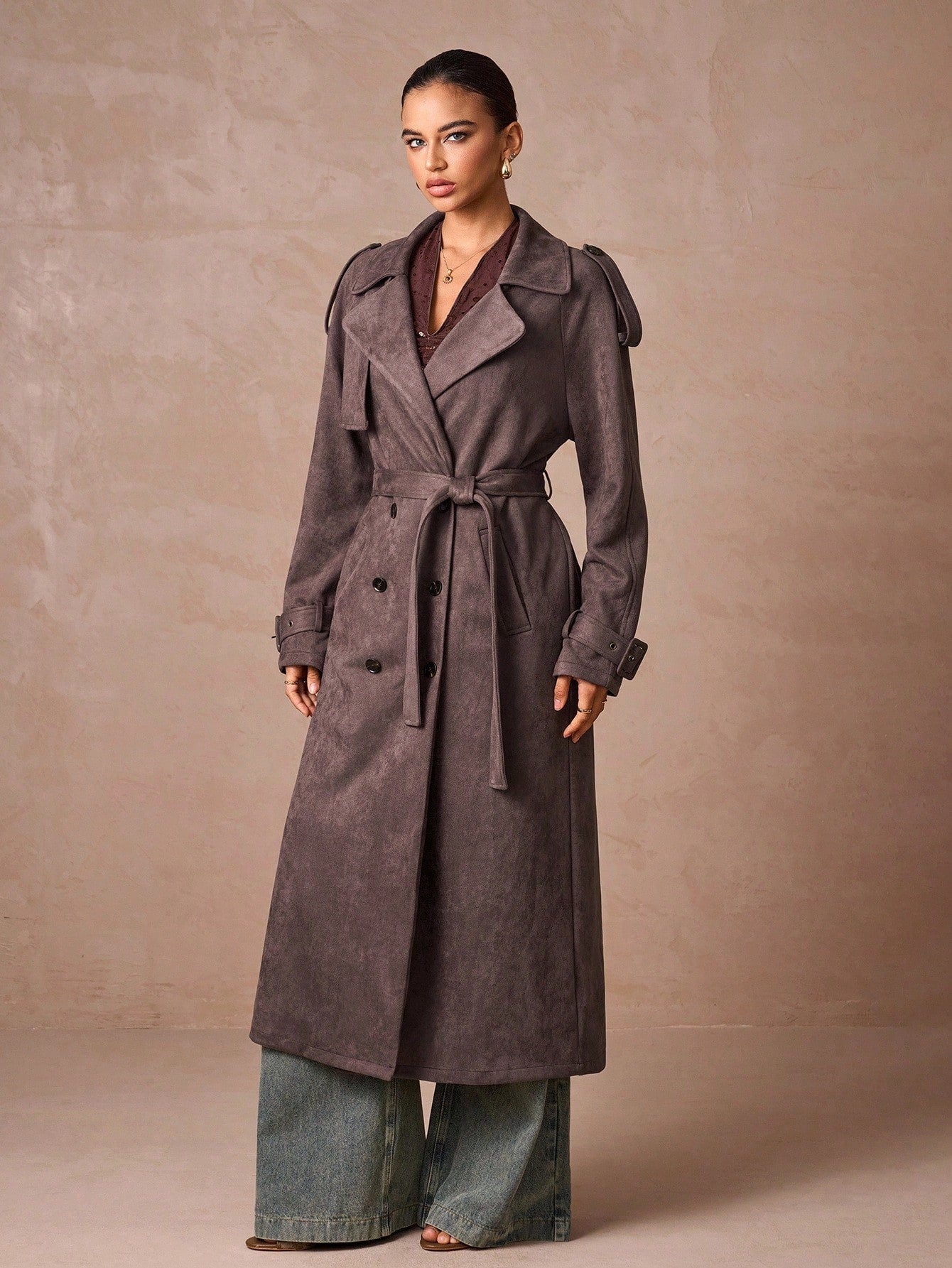 Lumalex Fall Winter Outing Casual Elegant Gathering Party Banquet Modest Old Money Coquette Glitter Holiday Party Rave Festival Outing Vacation Hot Outdoor Richly Layered Wedding Season Banquet Coming Of Age Ceremony Women's Regular Fit Suede-Feel Straig